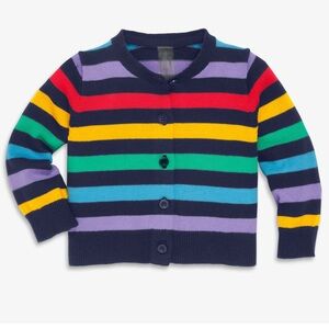 Primary | Multicolor Striped Kids Cardigan | 10 years